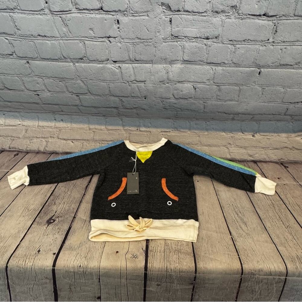 Miki Miette Gray Multi-Color Athletic Sweatshirt